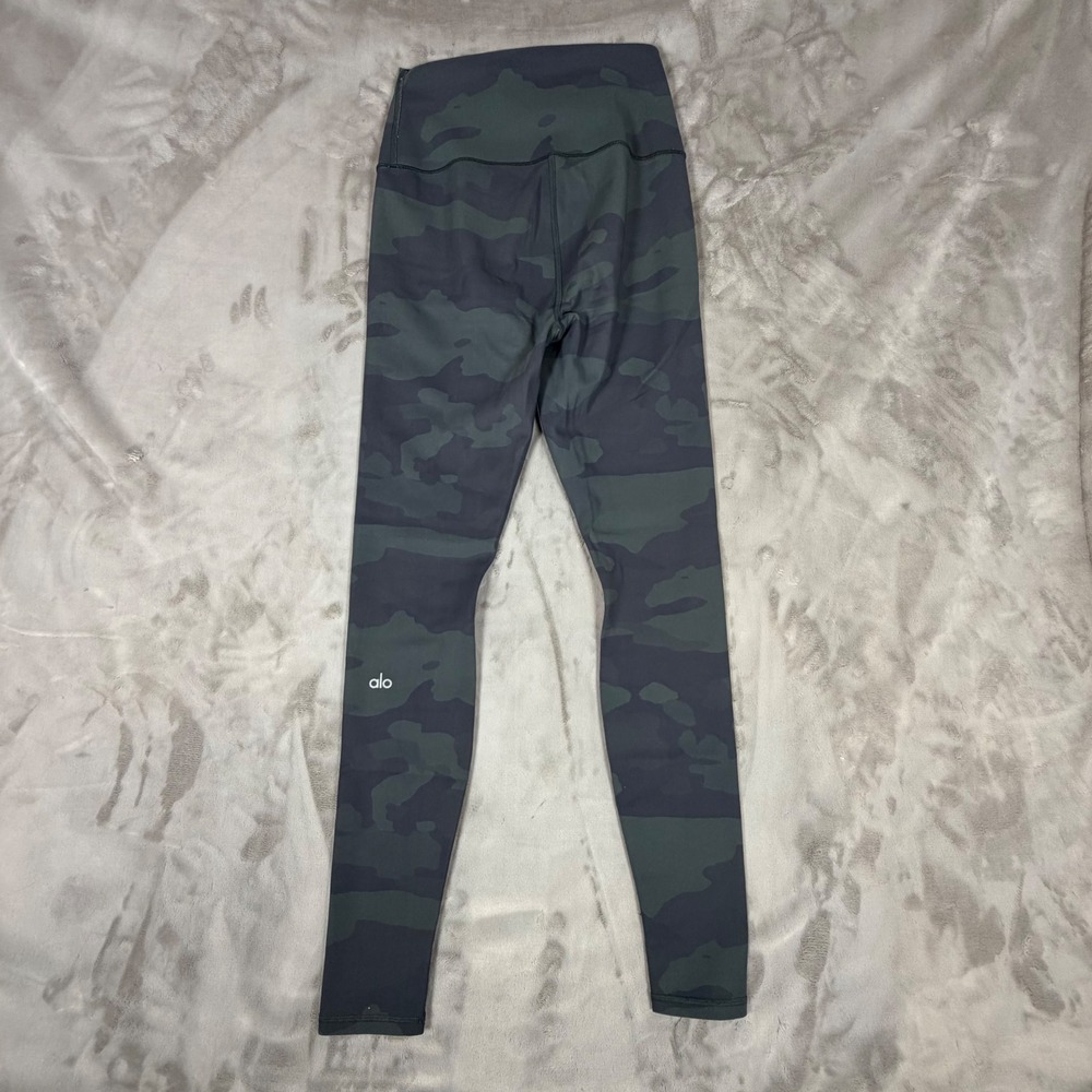 Alo Yoga Vapor High Waist Camo Leggings Dark Green Black Camouflage Small